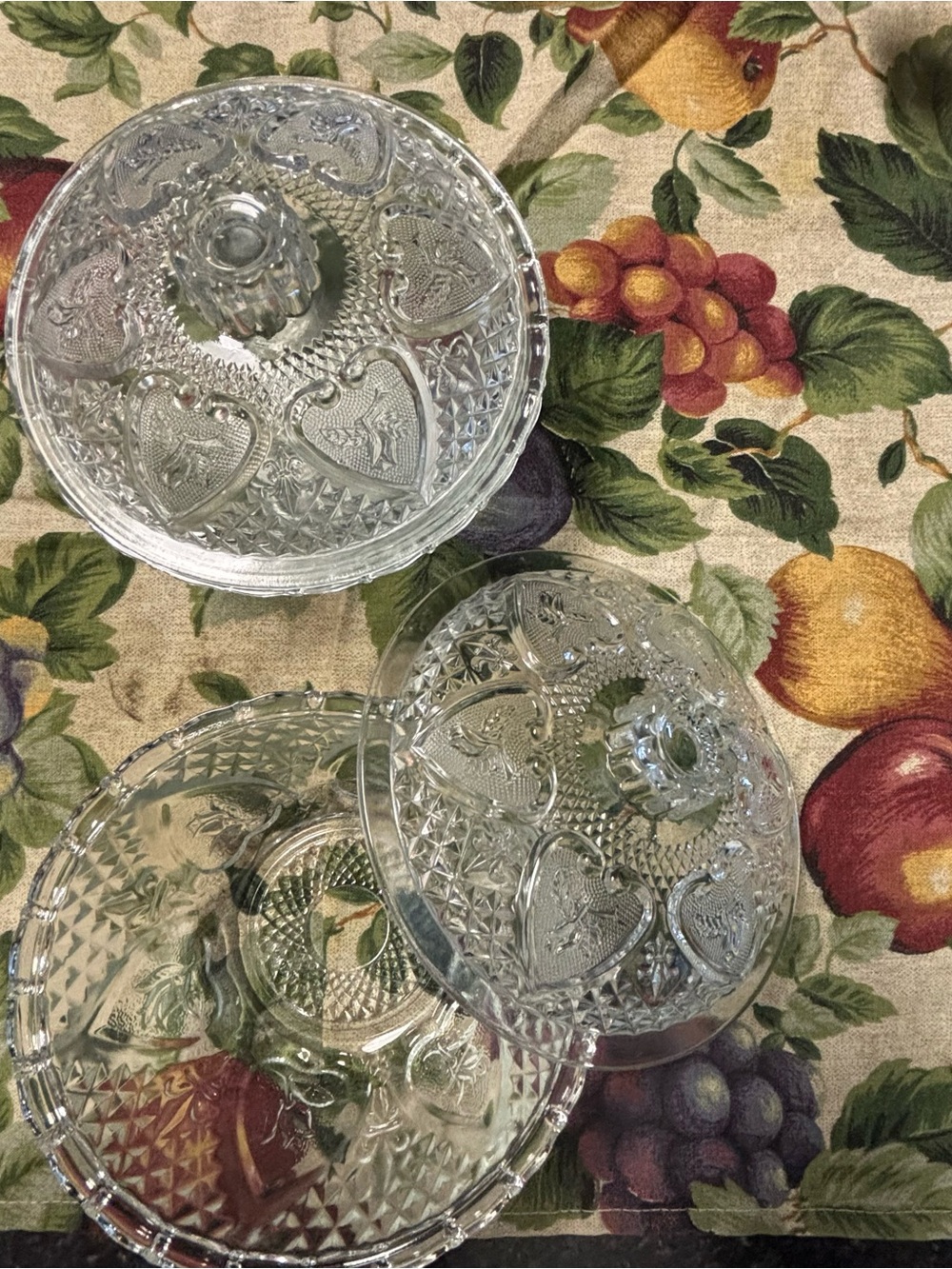Clear Glass Covered Serving Dishes — Set of 2